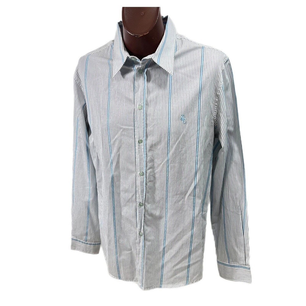 Vintage Versace Jeans Couture Ittierre Men XL Striped Button Up Shirt Elegant
